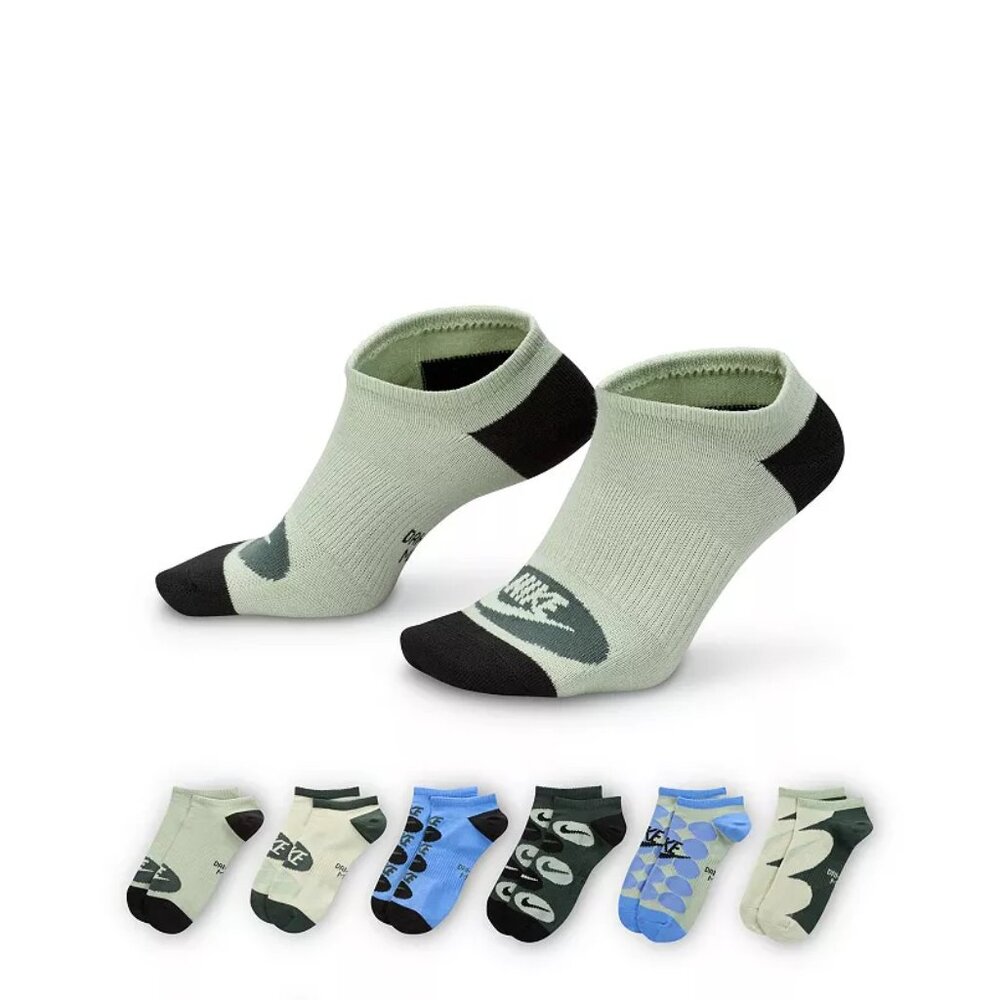 Women's Nike 6-Pair Everyday Light No Show Socks YTH 5Y- 7Y WMN 6-10 Men 6-8